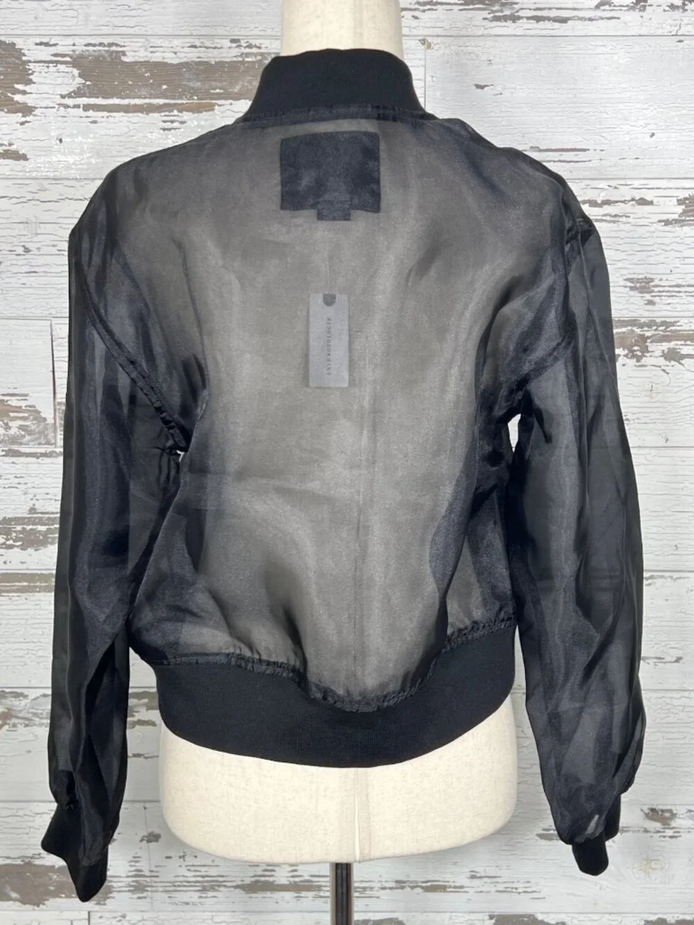SANCTUARY Sheer Organza Bomber Jacket Black Sz XS NWT - Picture 2 of 5